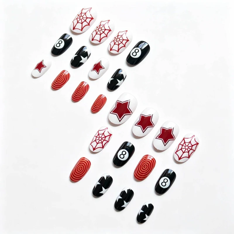 Künstlerisches Spider- und Stern-Nagelkunst-Kit