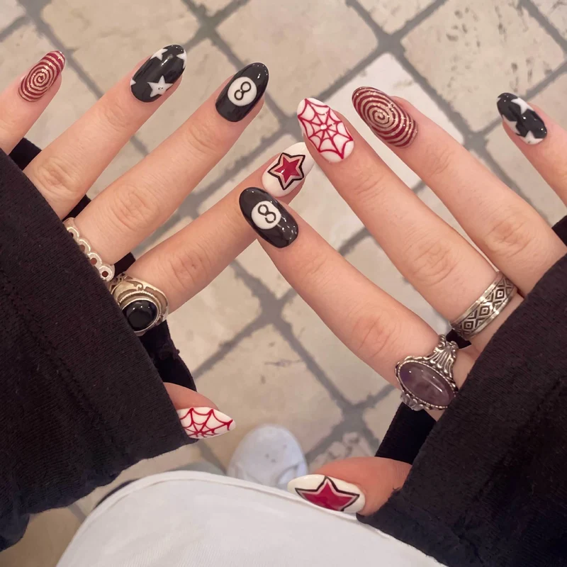Künstlerisches Spider- und Stern-Nagelkunst-Kit