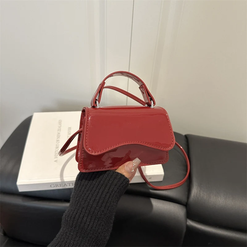 Miniatur Krokodil-Texturiertes Handtasche