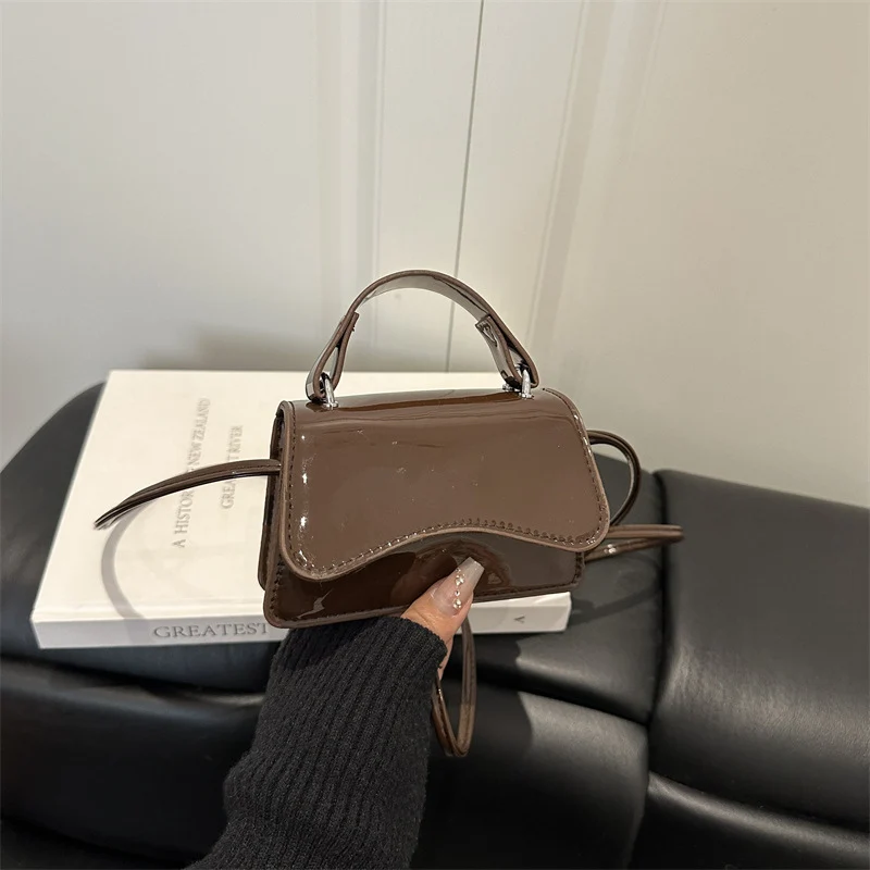 Miniatur Krokodil-Texturiertes Handtasche
