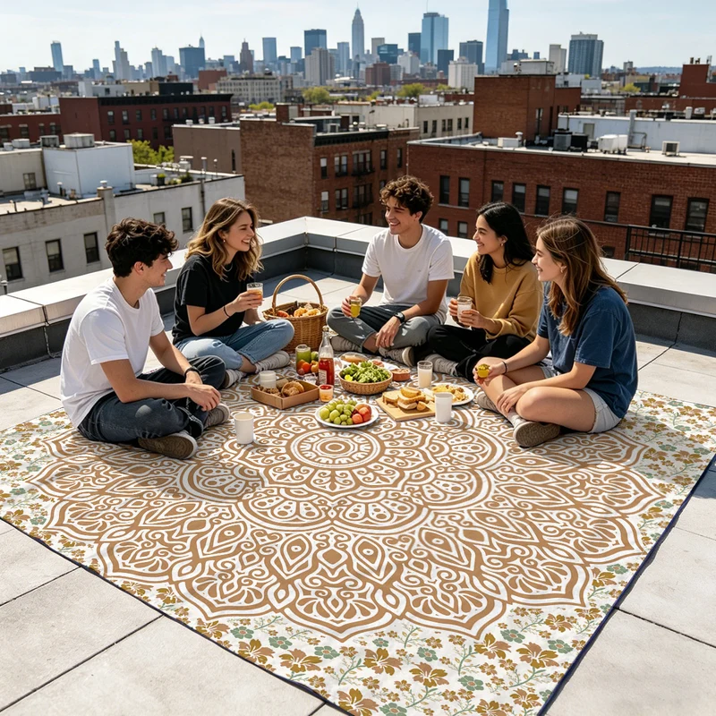 Strandmatte mit Mandala-Design Skanto