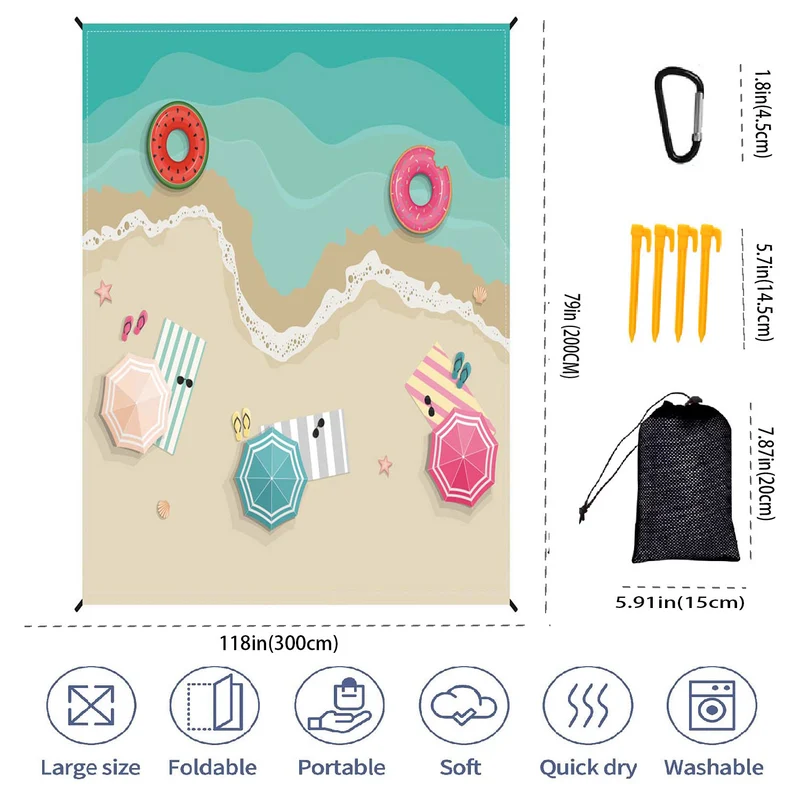 Große tragbare Strandmatte Skanto