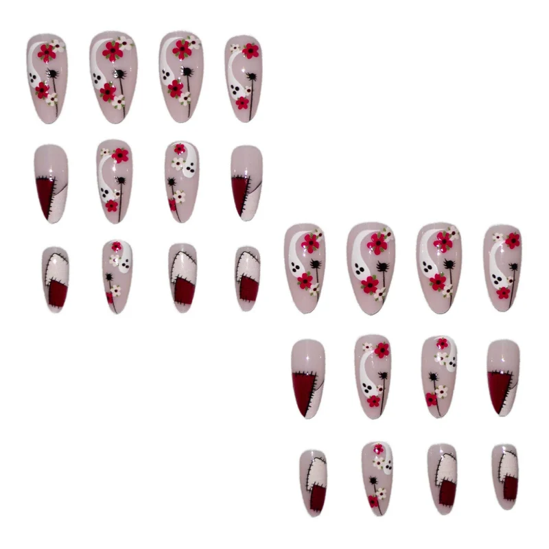 Kreatives Blumen- und Halloween-Themen-Nagelkunst-Set