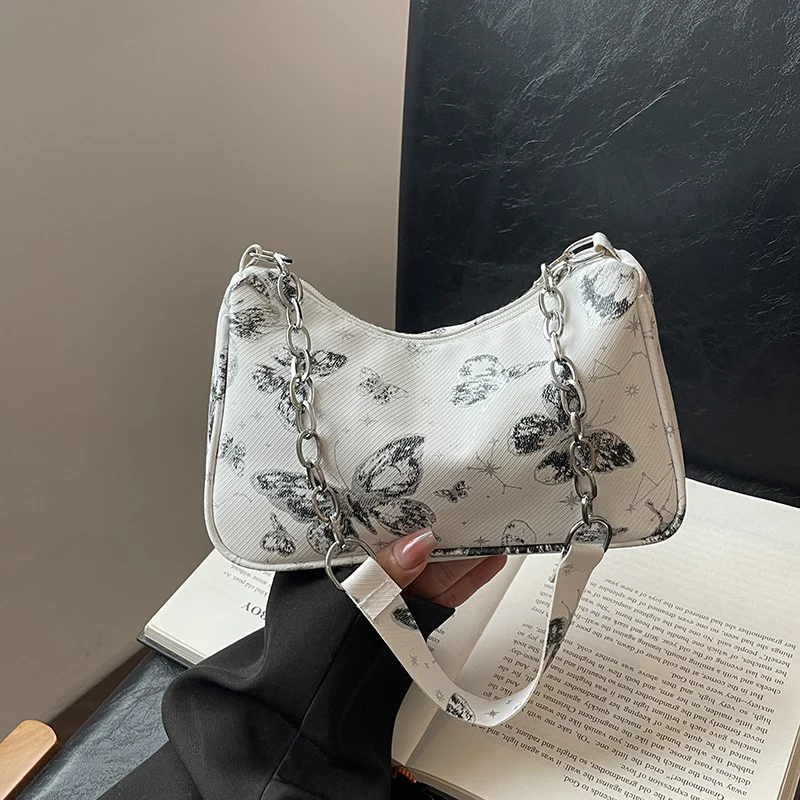 Butterfly Print Designer Hobo Tasche