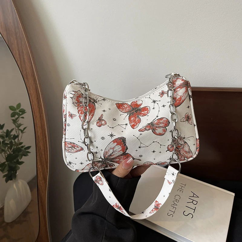 Butterfly Print Designer Hobo Tasche