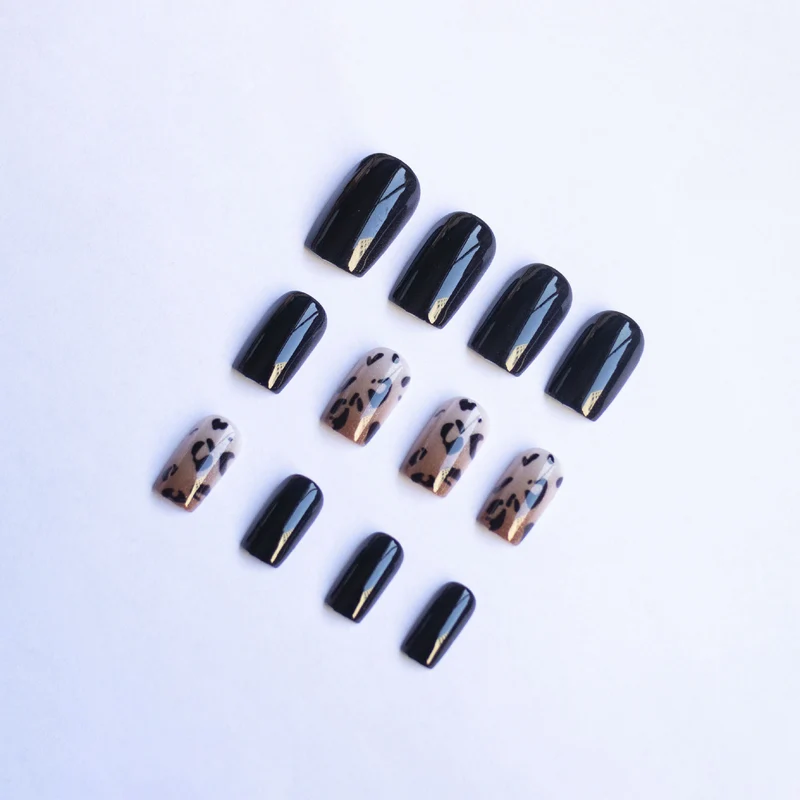 Künstlerisches Leopardenmuster Acryl-Nagelkunst-Set