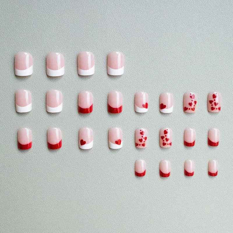 Künstlerisches Herz-Themen Nageldesign-Set