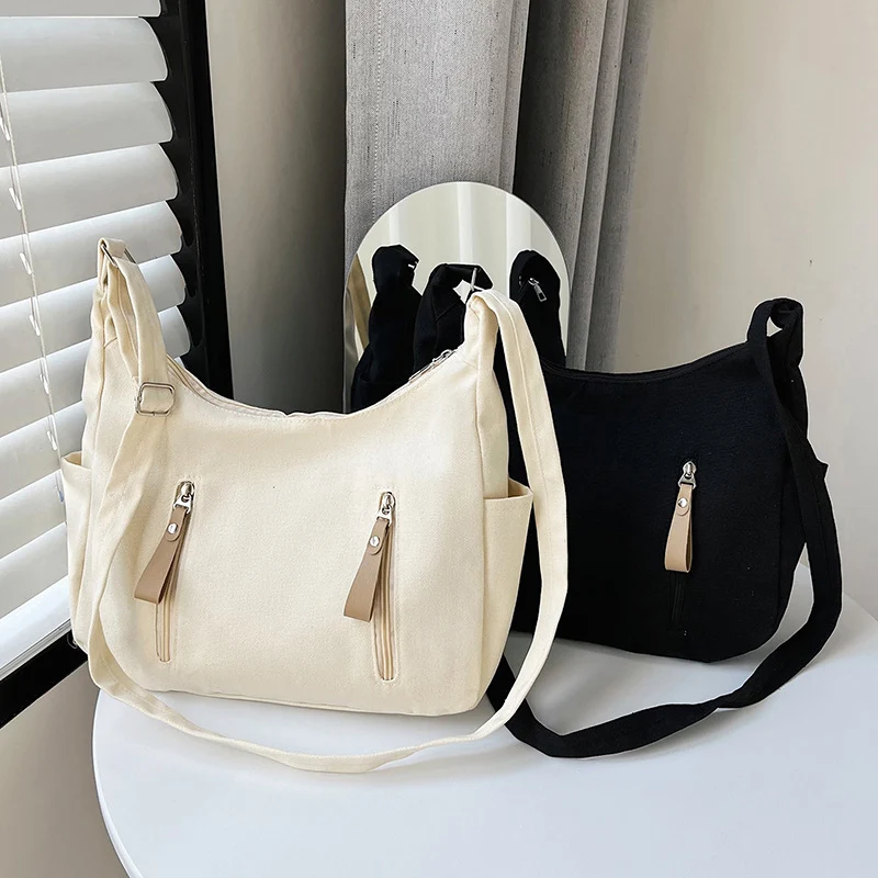 Lässige Mehrfachtaschen-Schultertasche