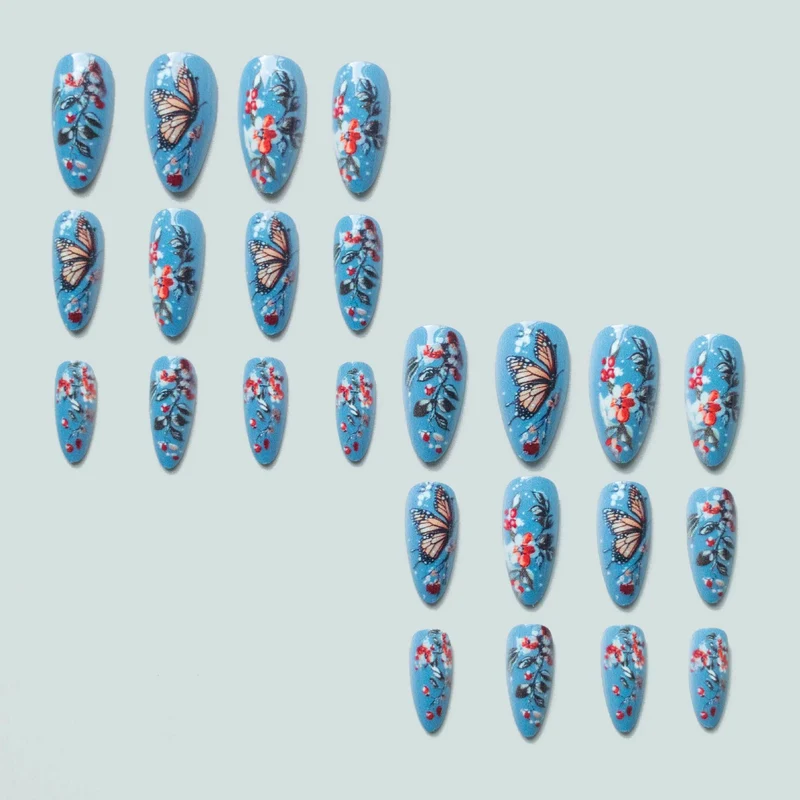 Künstlerische Florale Schmetterling Nagelkunst