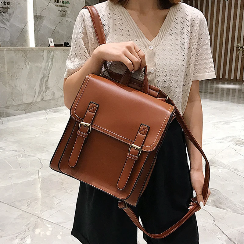 Strukturierter Leder-Rucksack