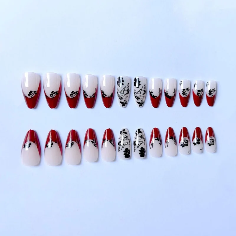 Künstlerische Blumen Stiletto Nagelkunst
