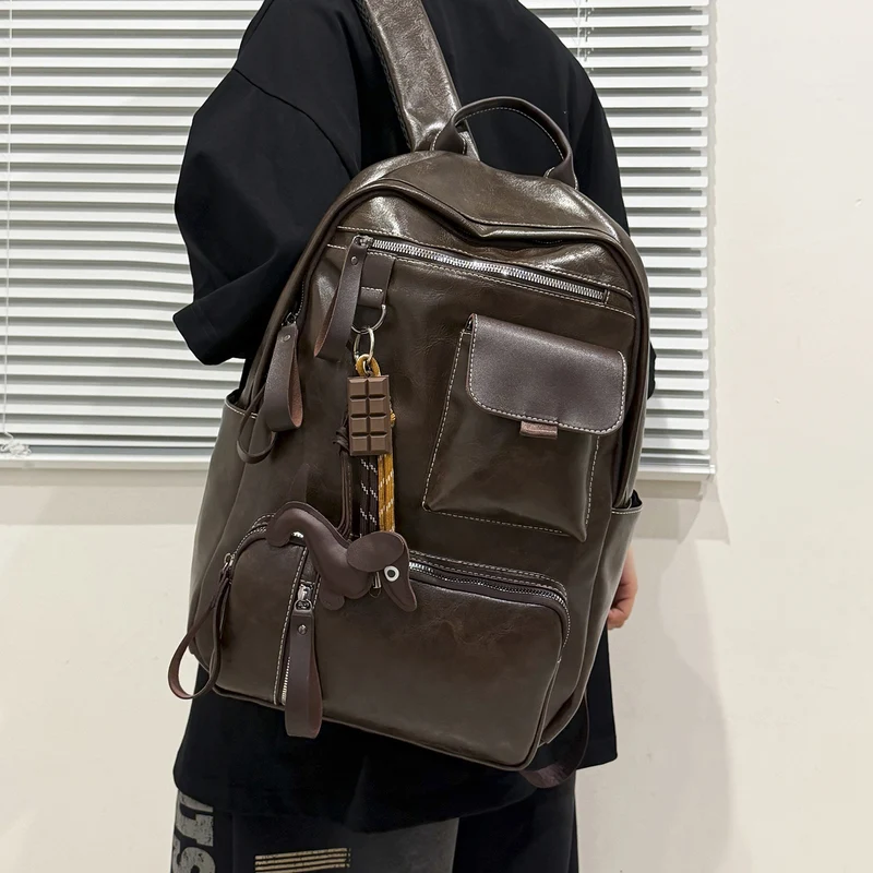 Haltbarer Vintage-Leder-Rucksack Karnz