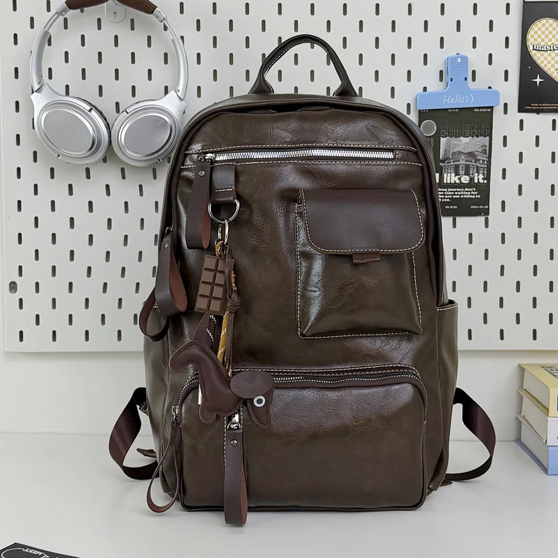 Haltbarer Vintage-Leder-Rucksack Karnz