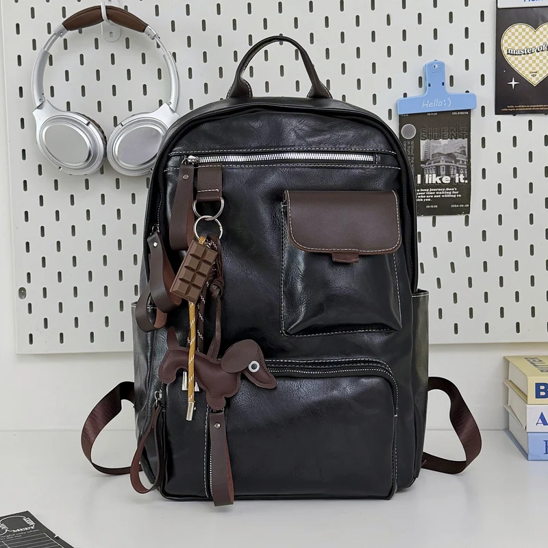 Haltbarer Vintage-Leder-Rucksack Karnz