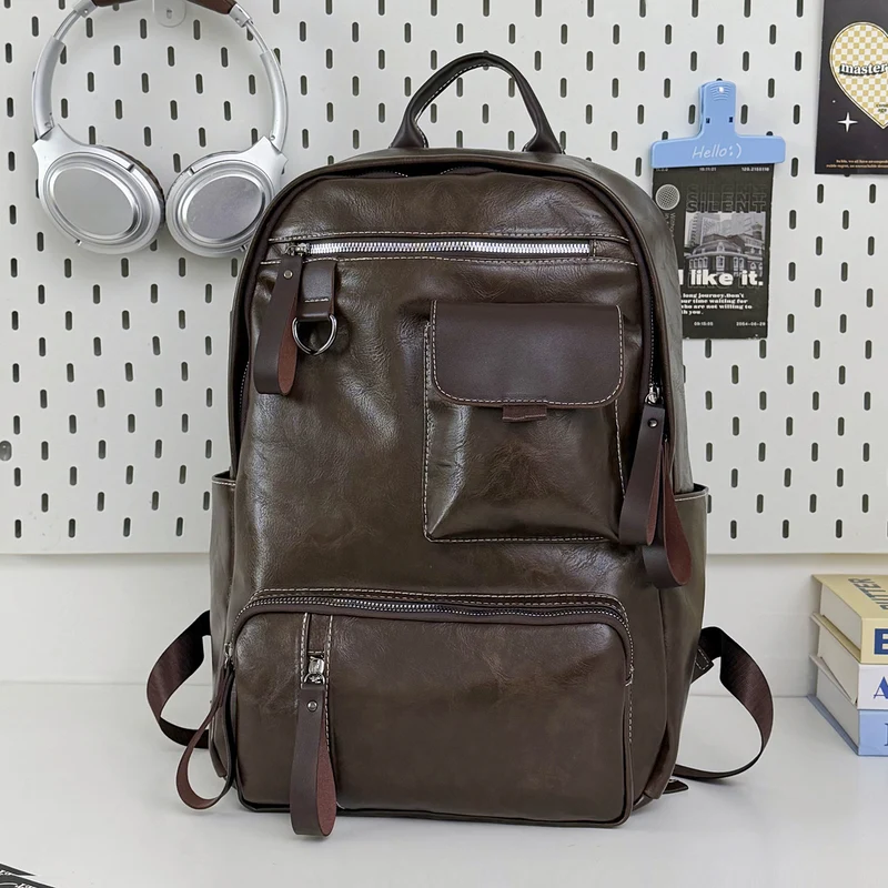 Haltbarer Vintage-Leder-Rucksack Karnz