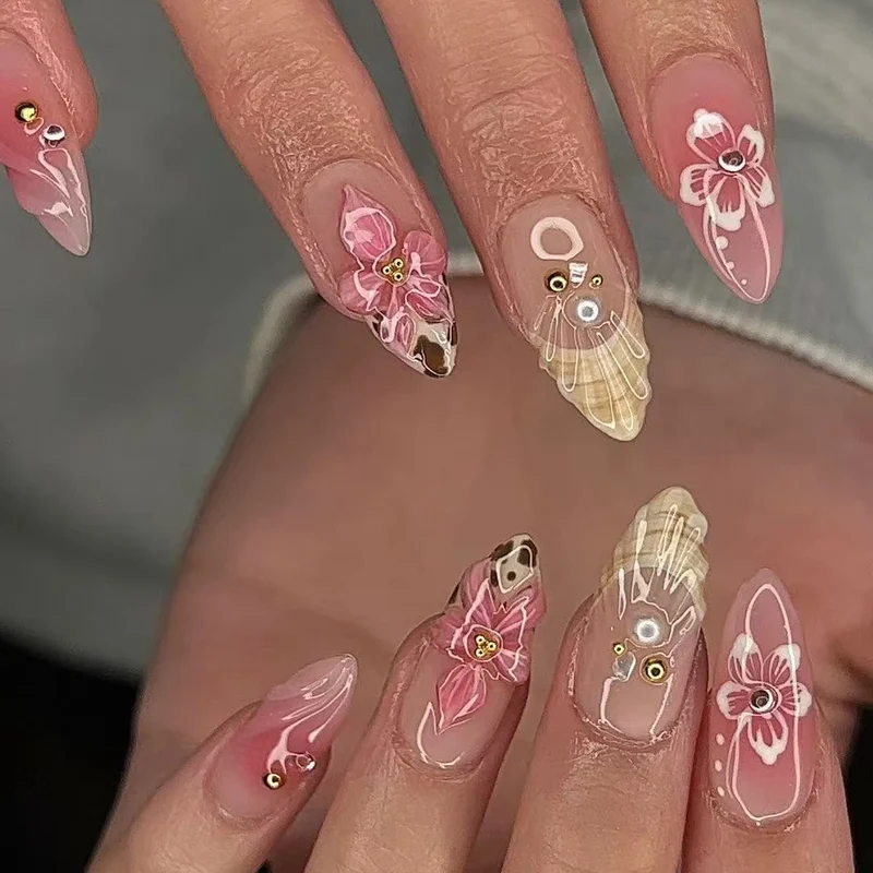 Künstlerisches Florales Acryl-Nagelkunst-Set