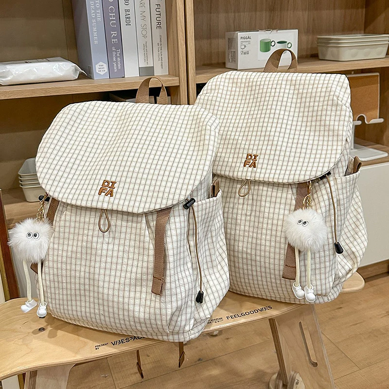 Langlebiger Multi-Taschen-Überprüfung Rucksack Karnz