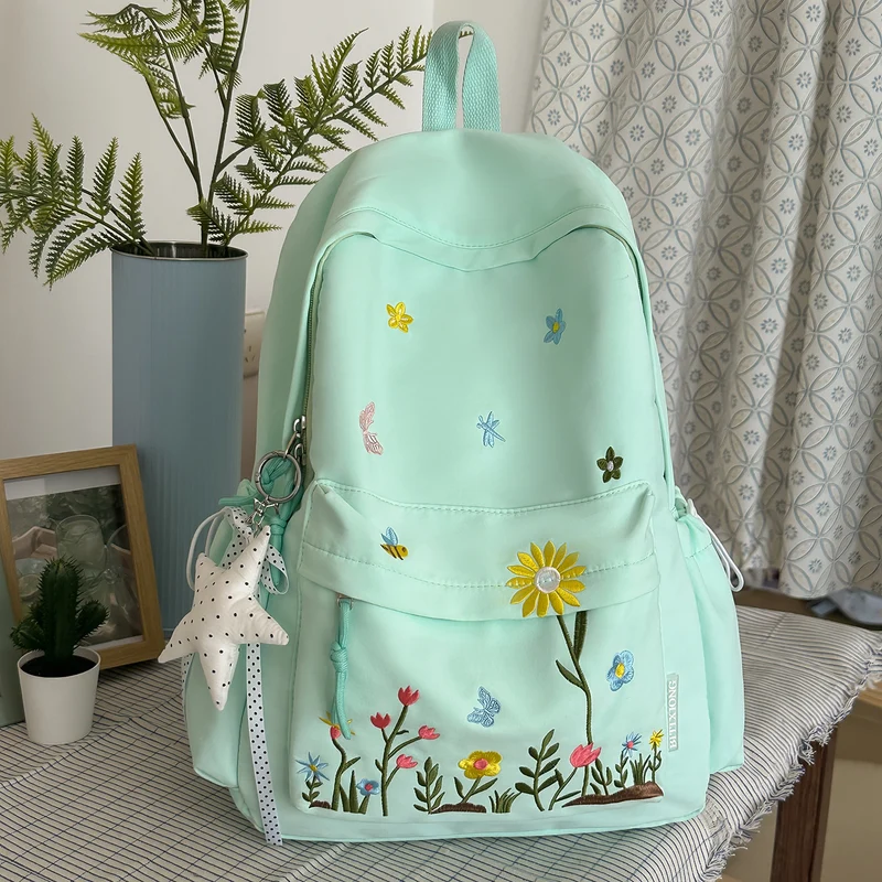 Floral Bestickter Rucksack Karnz 1791204649