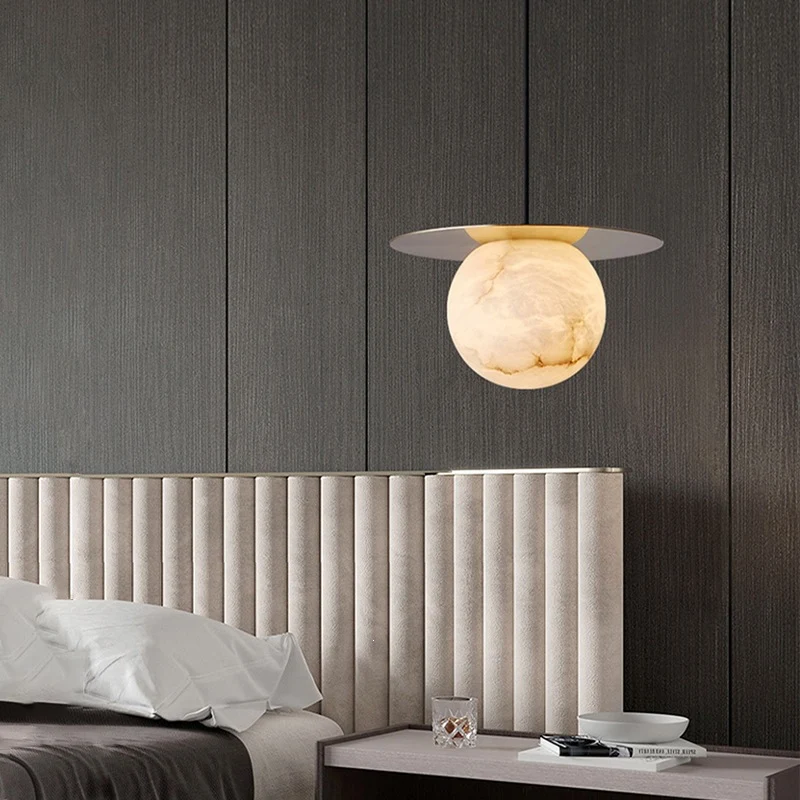 Moderne Marmor Kugel Pendelleuchte