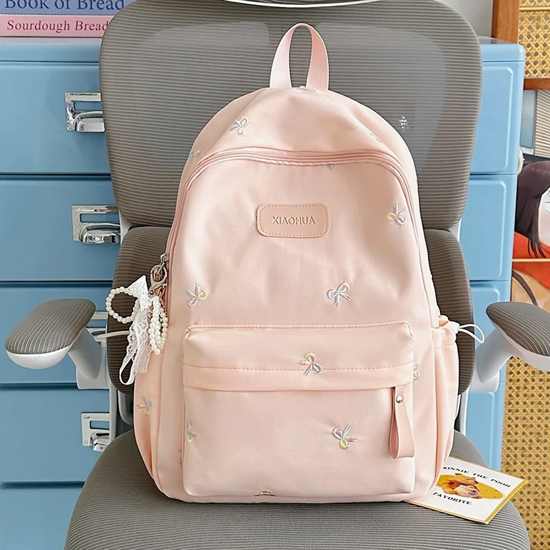 Bestickter Blumen-Detail Freizeit-Rucksack Karnz