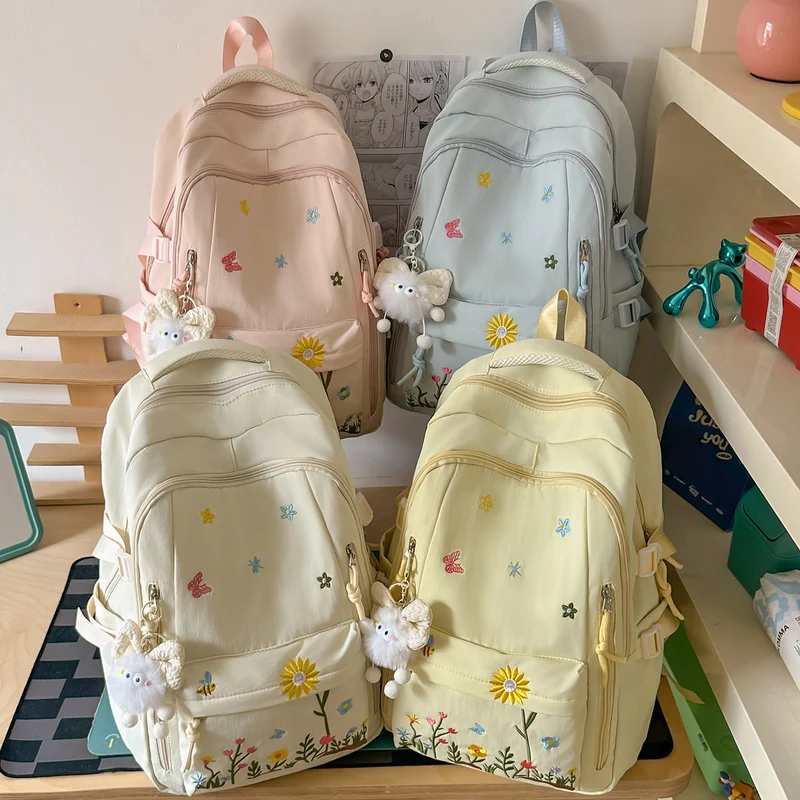 Bestickter Blumenmuster-Rucksack Karnz