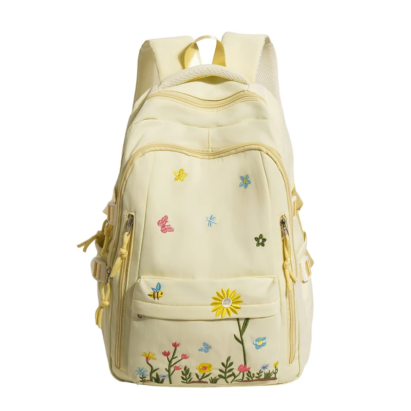 Bestickter Blumenmuster-Rucksack Karnz