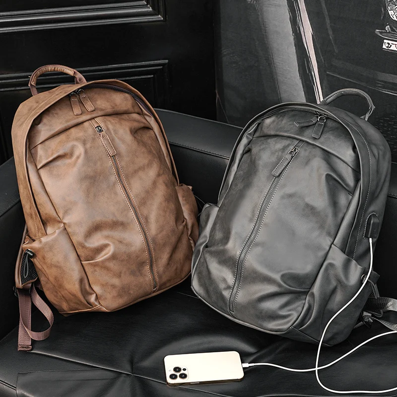 Eleganter Rucksack aus strapazierfähigem Kunstleder mit multifunktionalen Fächern Skanto