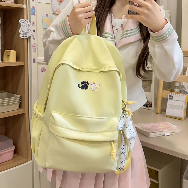 Bestickter katzen-themed Freizeit-Rucksack Karnz