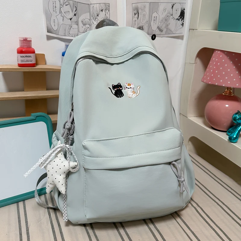 Bestickter katzen-themed Freizeit-Rucksack Karnz