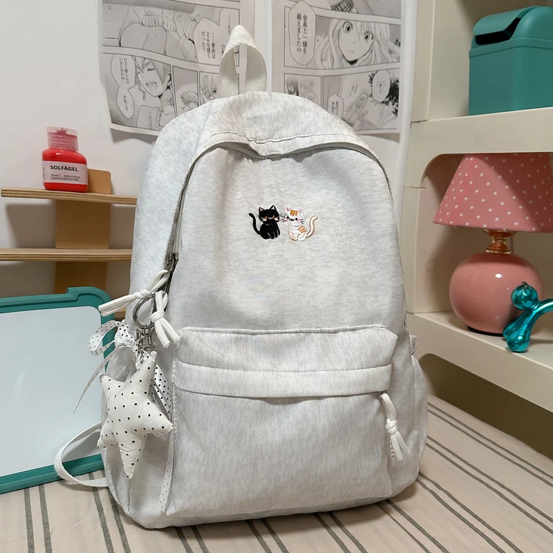 Bestickter katzen-themed Freizeit-Rucksack Karnz