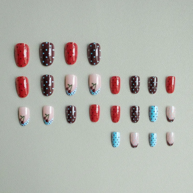 Künstlerisches Kirsch-Themen-Nagelkunst-Set