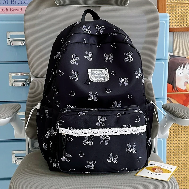 Feminine Schleifenmuster Casual Rucksack Karnz