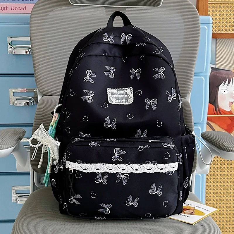 Feminine Schleifenmuster Casual Rucksack Karnz