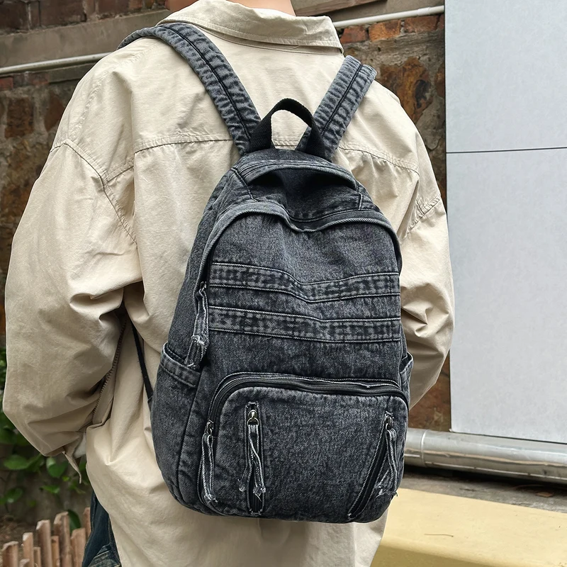 Langlebiger Denim-Stoff-Rucksack Karnz