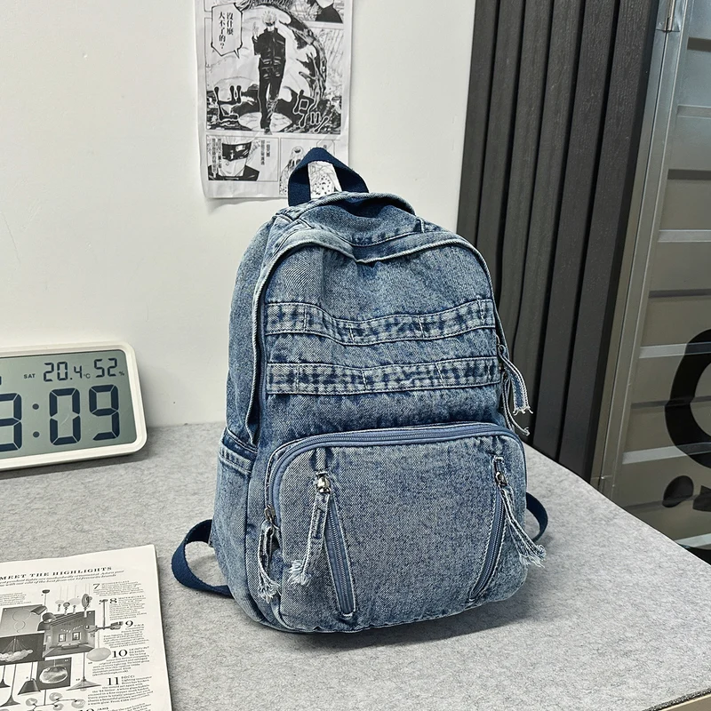 Langlebiger Denim-Stoff-Rucksack Karnz