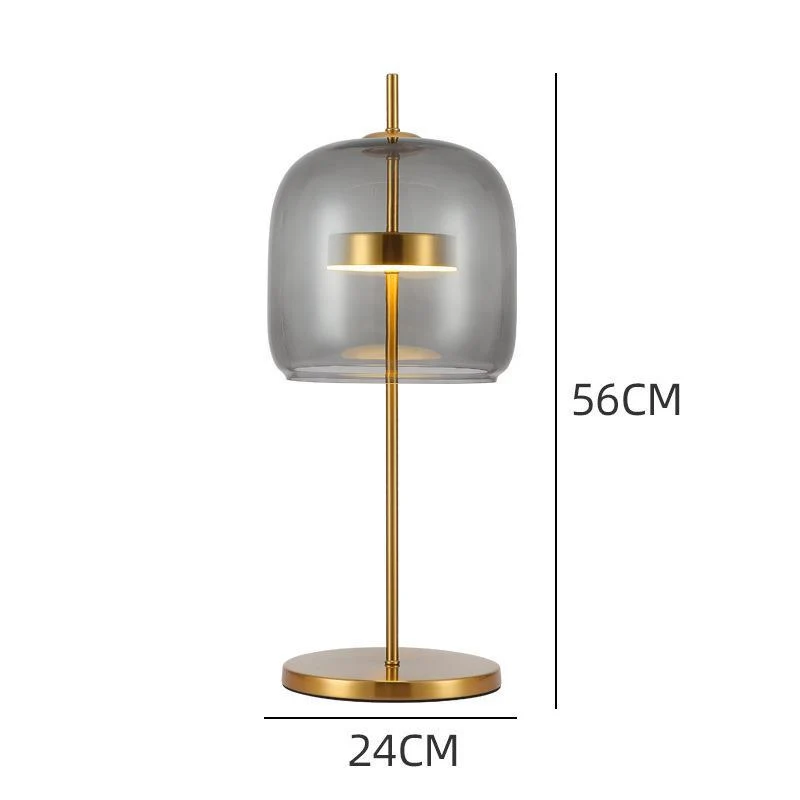 Moderne Glas Tischlampe mit goldenen Akzenten