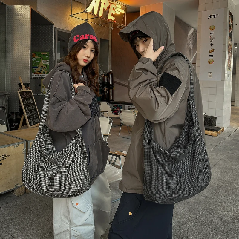 Modische Houndstooth Schultertasche Karnz