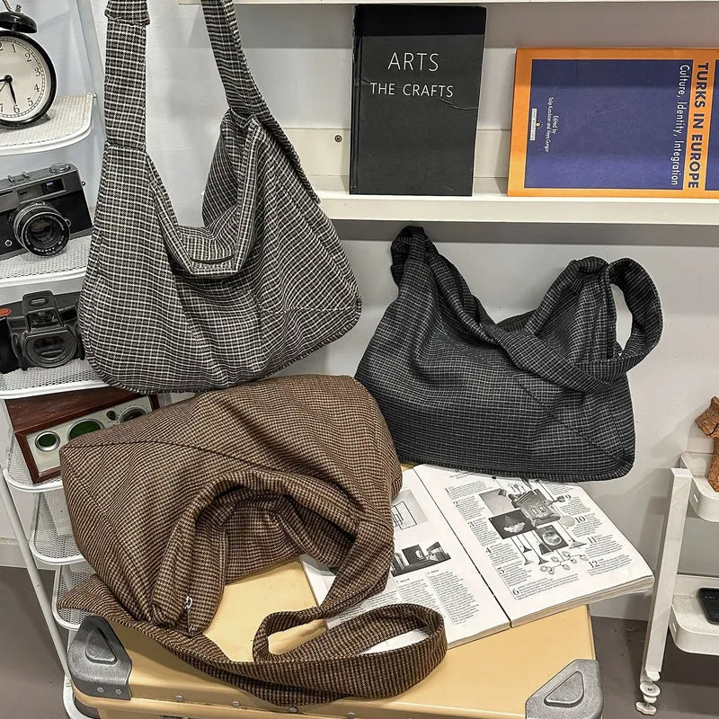 Modische Houndstooth Schultertasche Karnz