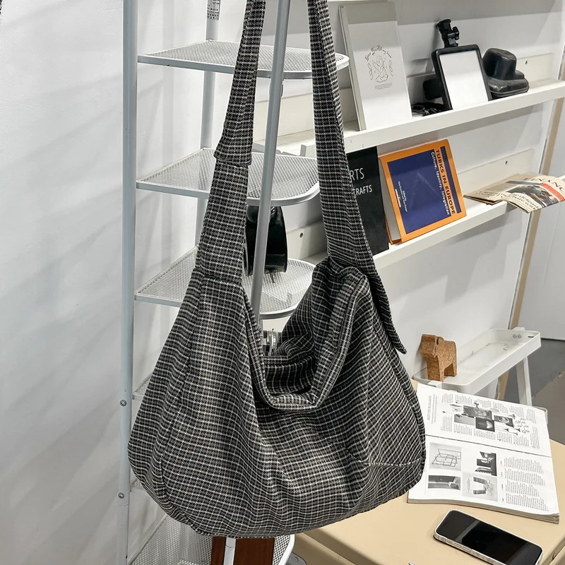 Modische Houndstooth Schultertasche Karnz