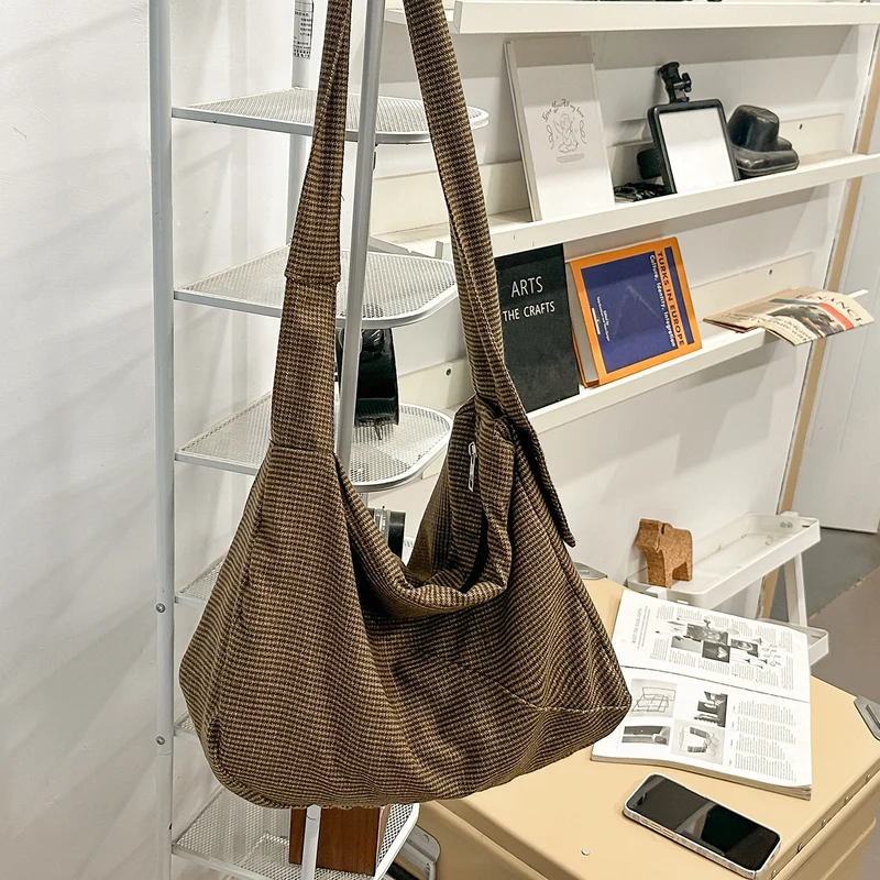Modische Houndstooth Schultertasche Karnz