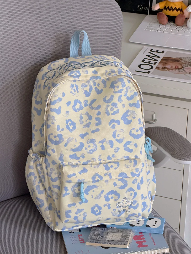 Mode-Bewusster Leoparden-Print Rucksack Karnz