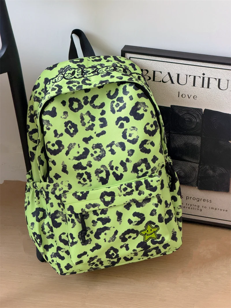 Mode-Bewusster Leoparden-Print Rucksack Karnz