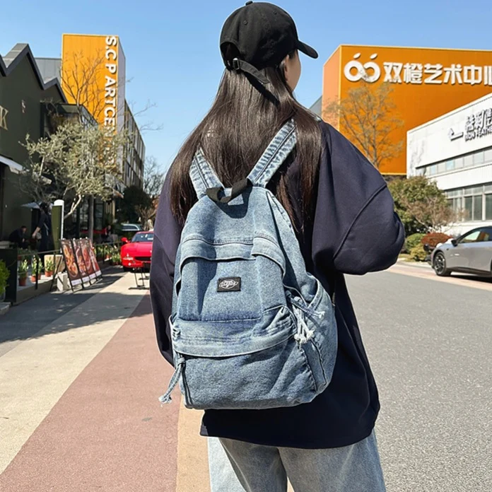 Denim-Stoff Freizeit-Rucksack Karnz