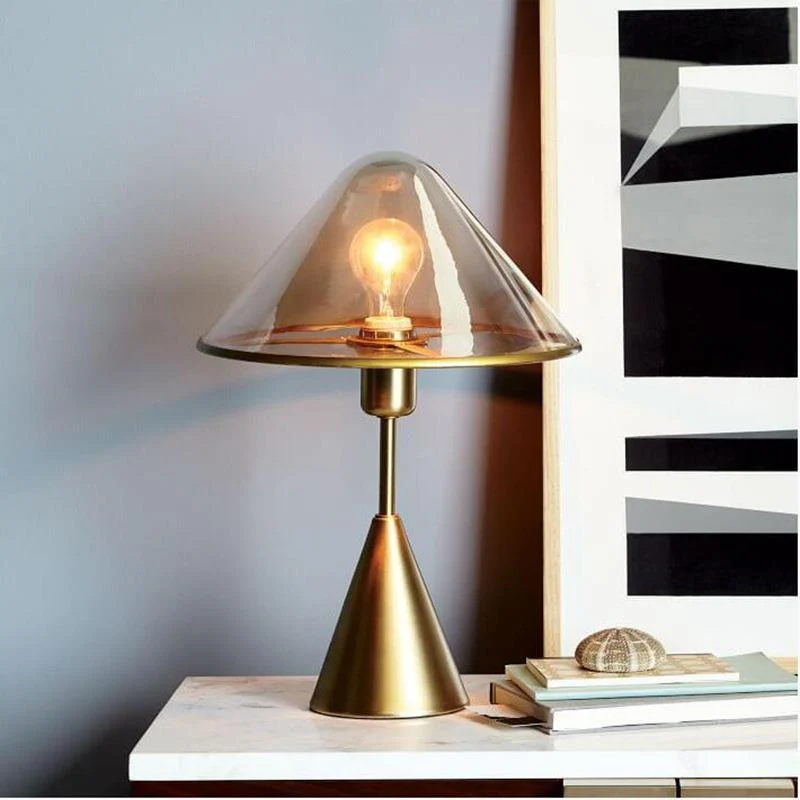 Moderne Glas Kegel Tischlampe