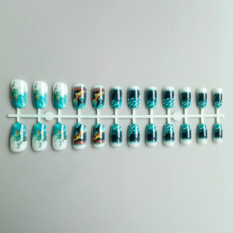 Künstlerisches 3D Aquarium Nagelkunstset