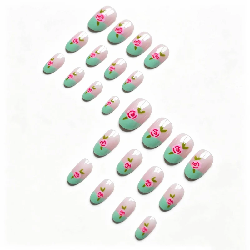 Künstlerisches floral Gel Nagelkunst