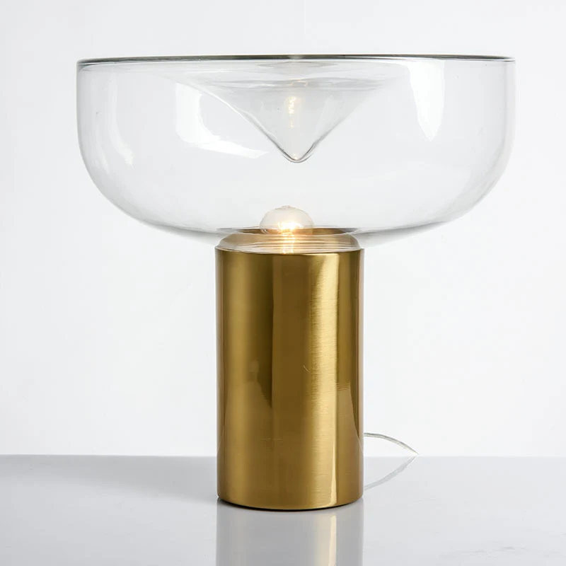 Moderne Glas Akzent Tischlampe mit goldener Basis