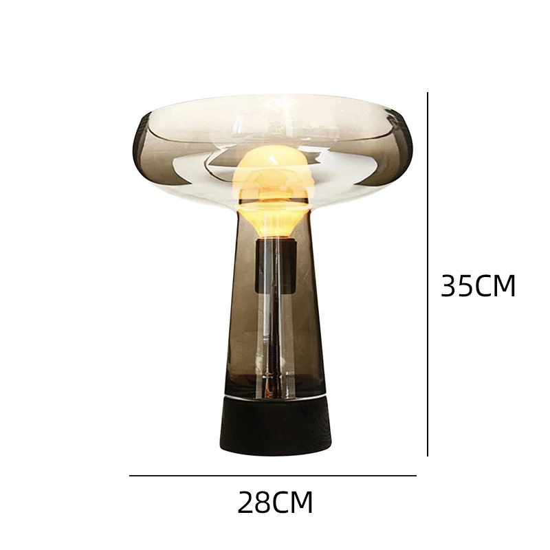 Elegante transparente Glas Tischlampe