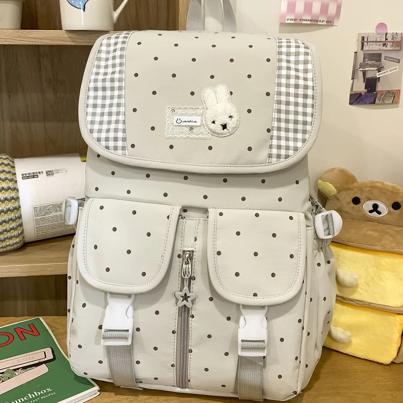 Niedlicher Illustrierter Polka Dot Rucksack Karnz