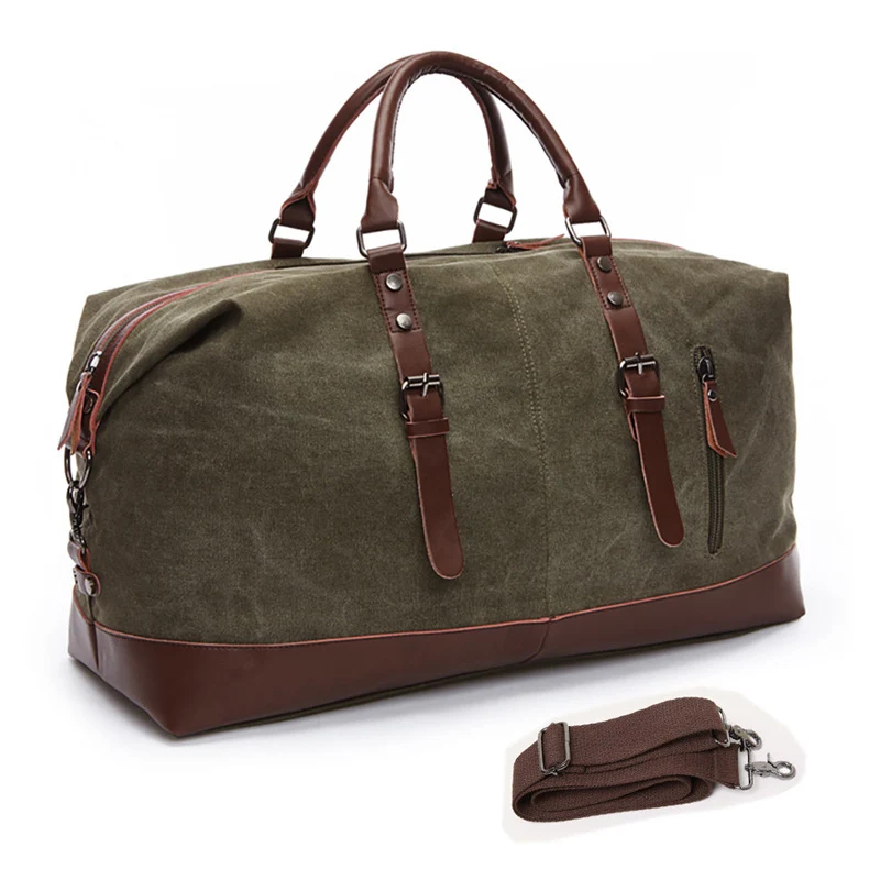 Geräumige Reisetasche aus robustem Canvas und Leder Skanto